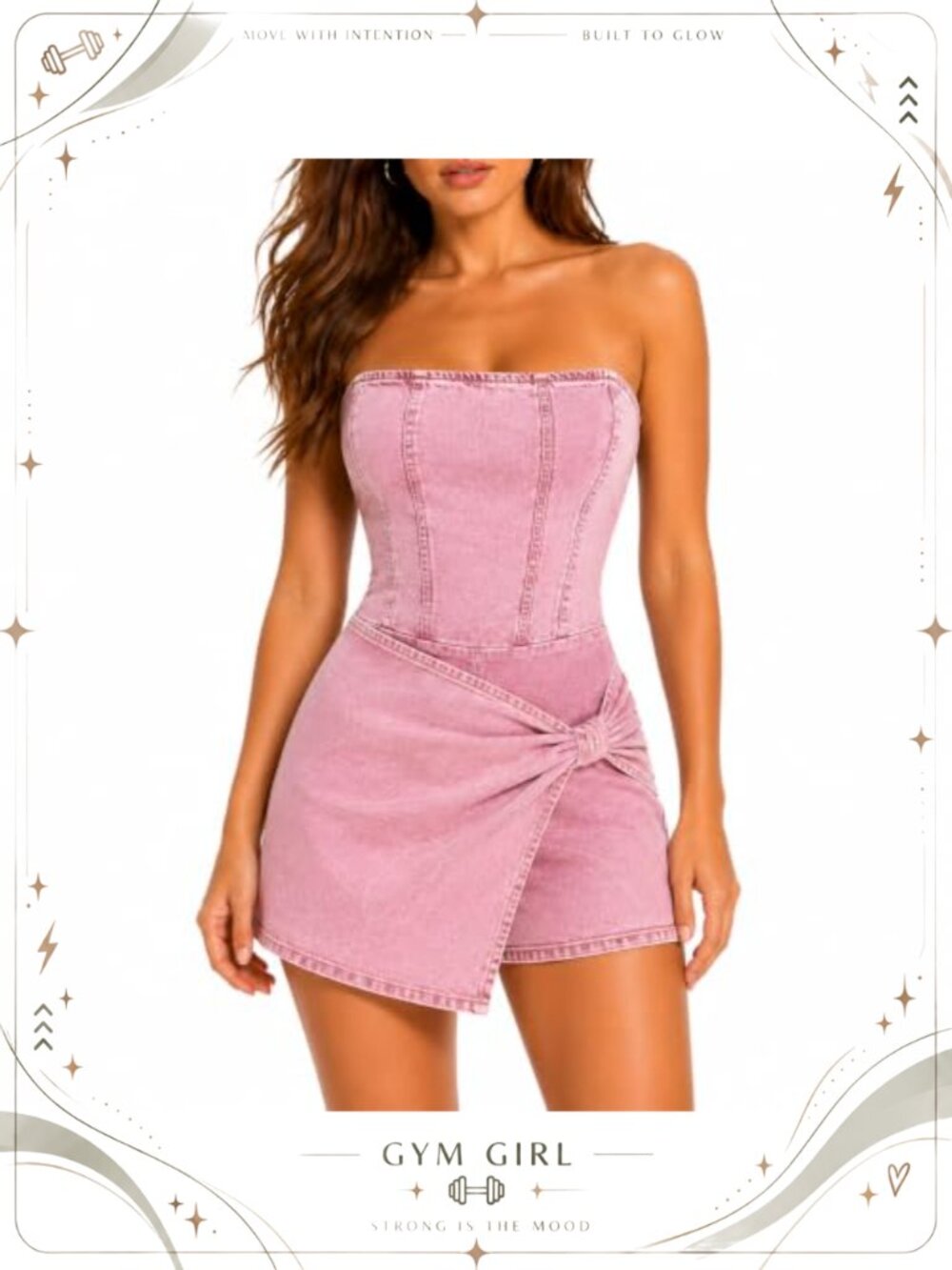 Stretch Denim Strapless Wrap Romper Sleeveless Bodycon Party Jumpsuit